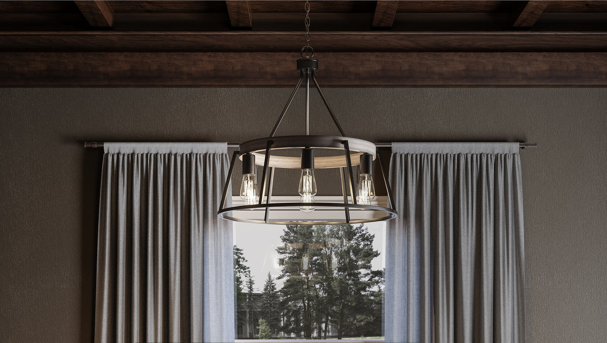 Six Light Chandelier from the Brockton collection in Grey Ash finish