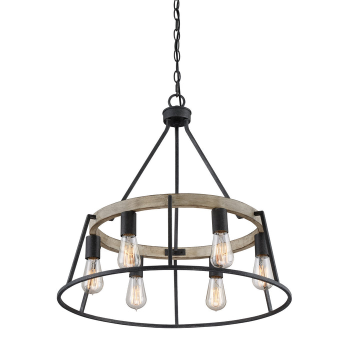 Six Light Chandelier from the Brockton collection in Grey Ash finish