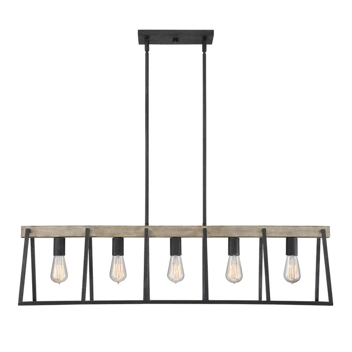 Five Light Island Chandelier from the Brockton collection in Grey Ash finish