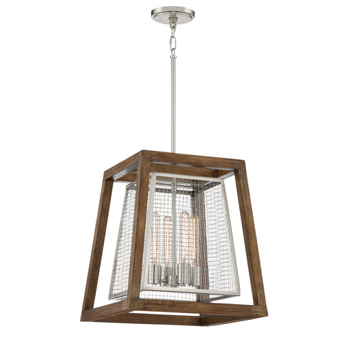 Quoizel - CTY5204BN - Four Light Pendant - Courtyard - Brushed Nickel