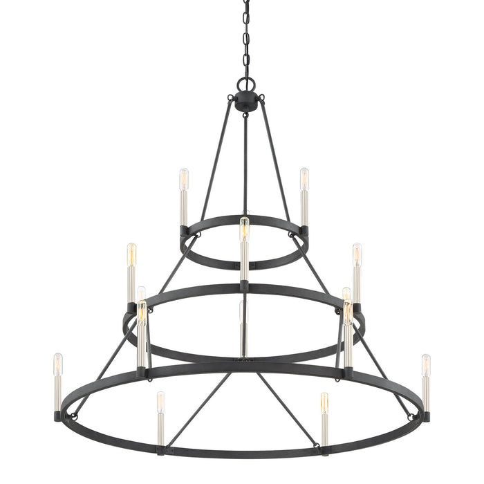 15 Light Chandelier from the Doran collection in Mottled Black finish