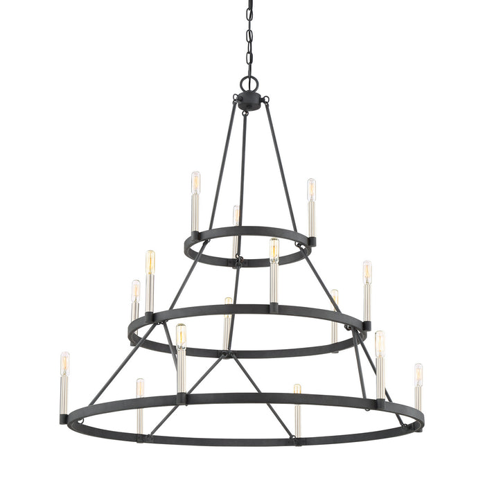 15 Light Chandelier from the Doran collection in Mottled Black finish
