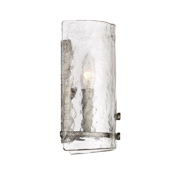 Two Light Wall Sconce from the Fortress collection in Mottled Silver finish