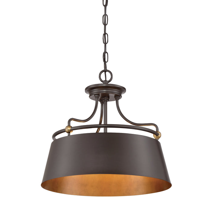 Three Light Pendant from the Fairview collection in Western Bronze finish