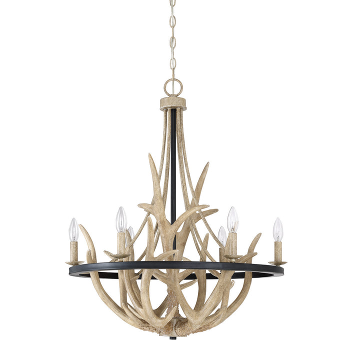 Six Light Chandelier from the Journey collection in Earth Black finish