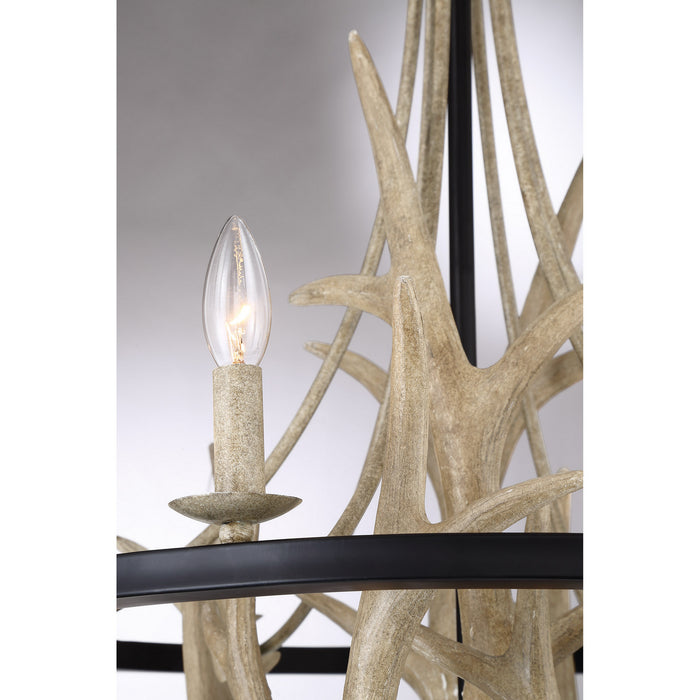 Six Light Chandelier from the Journey collection in Earth Black finish