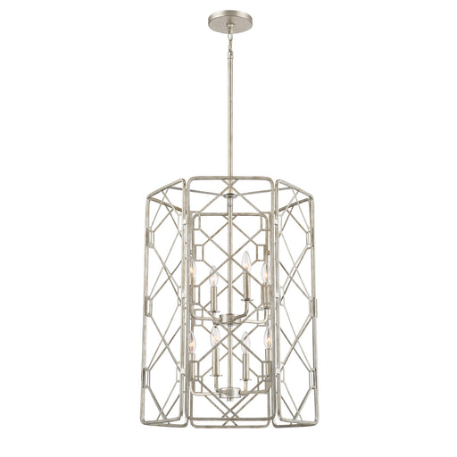 Quoizel - MIS5208RB - Eight Light Pendant - Mission - Rubbed Silver