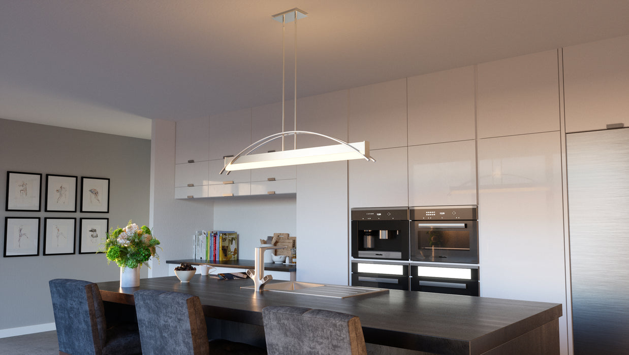 LED Island Chandelier from the Sabre collection in Brushed Nickel finish