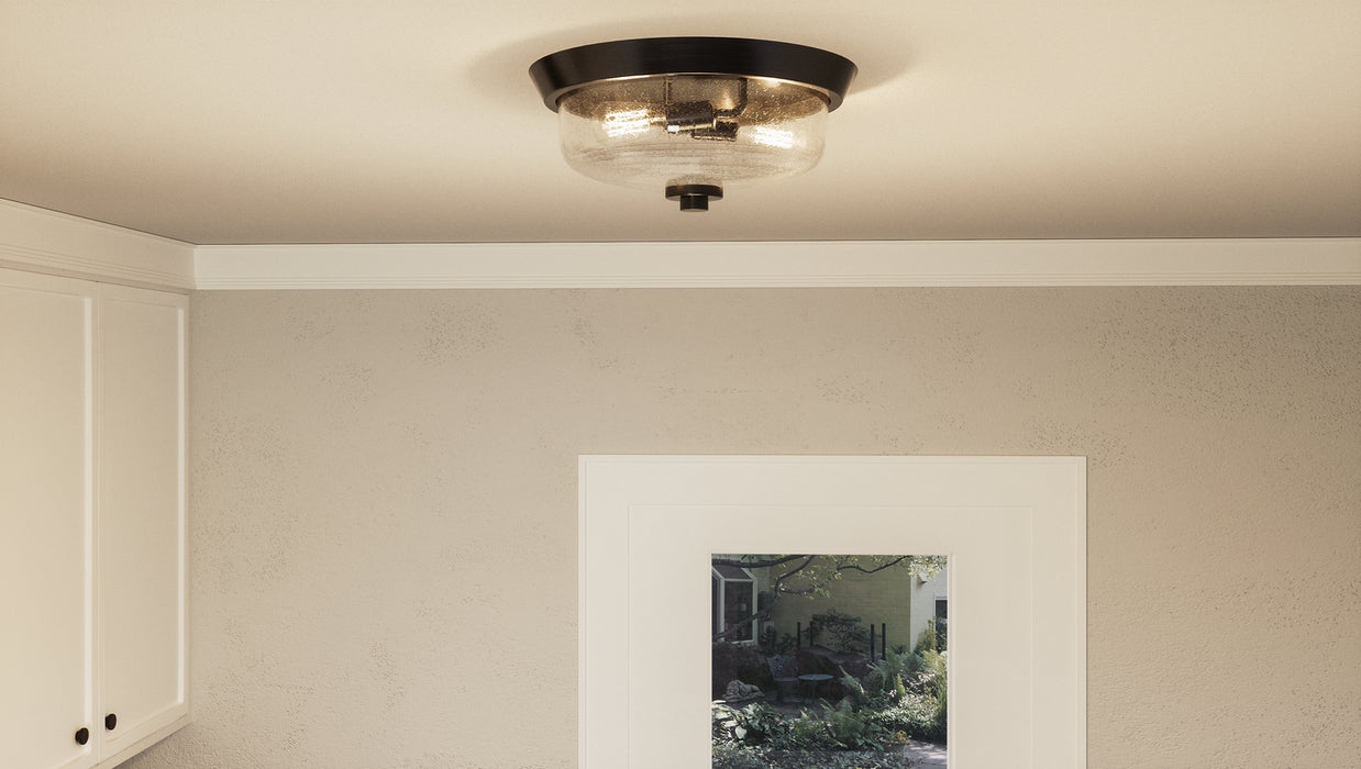 Two Light Flush Mount from the Radius collection in Earth Black finish
