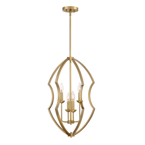 Quoizel - STT5204WS - Four Light Pendant - Stately - Weathered Brass