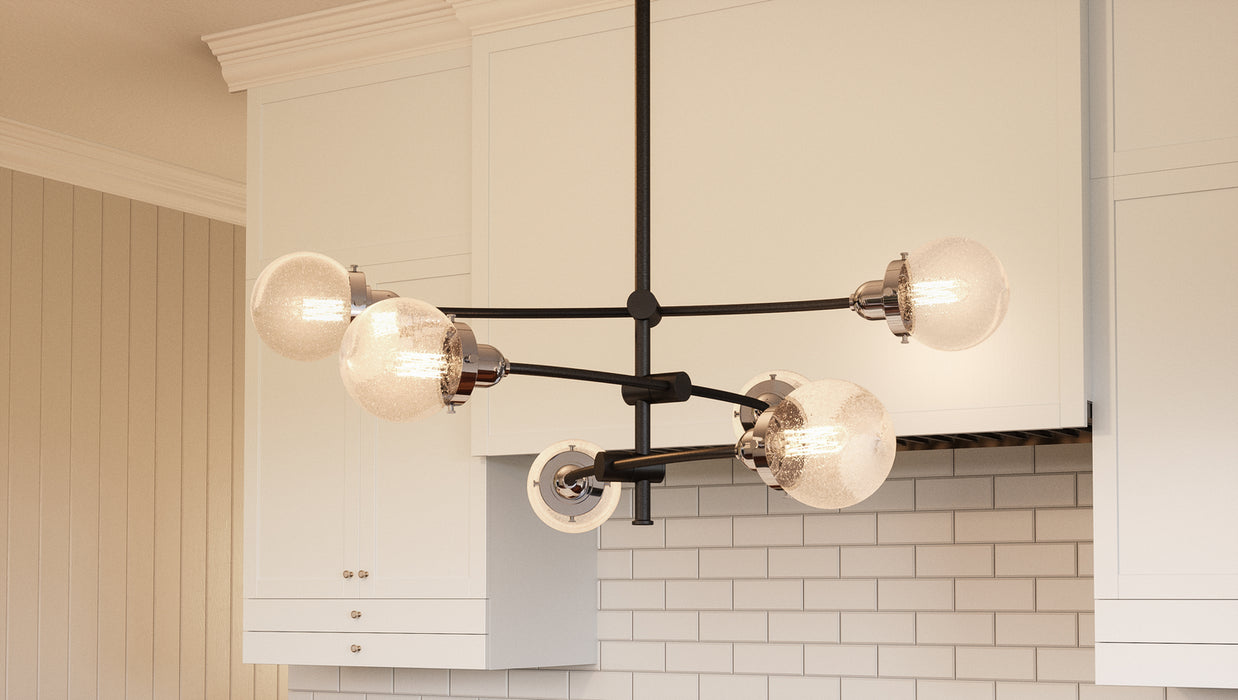 Six Light Chandelier from the Trance collection in Earth Black finish