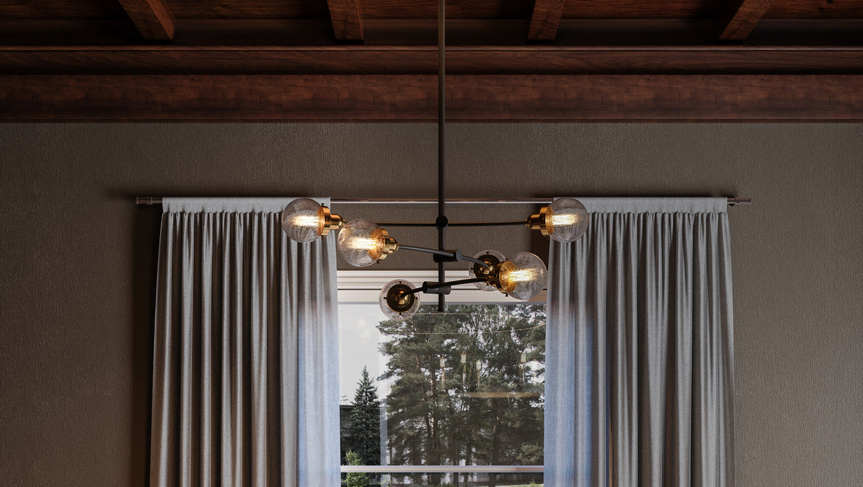 Six Light Chandelier from the Trance collection in Western Bronze finish