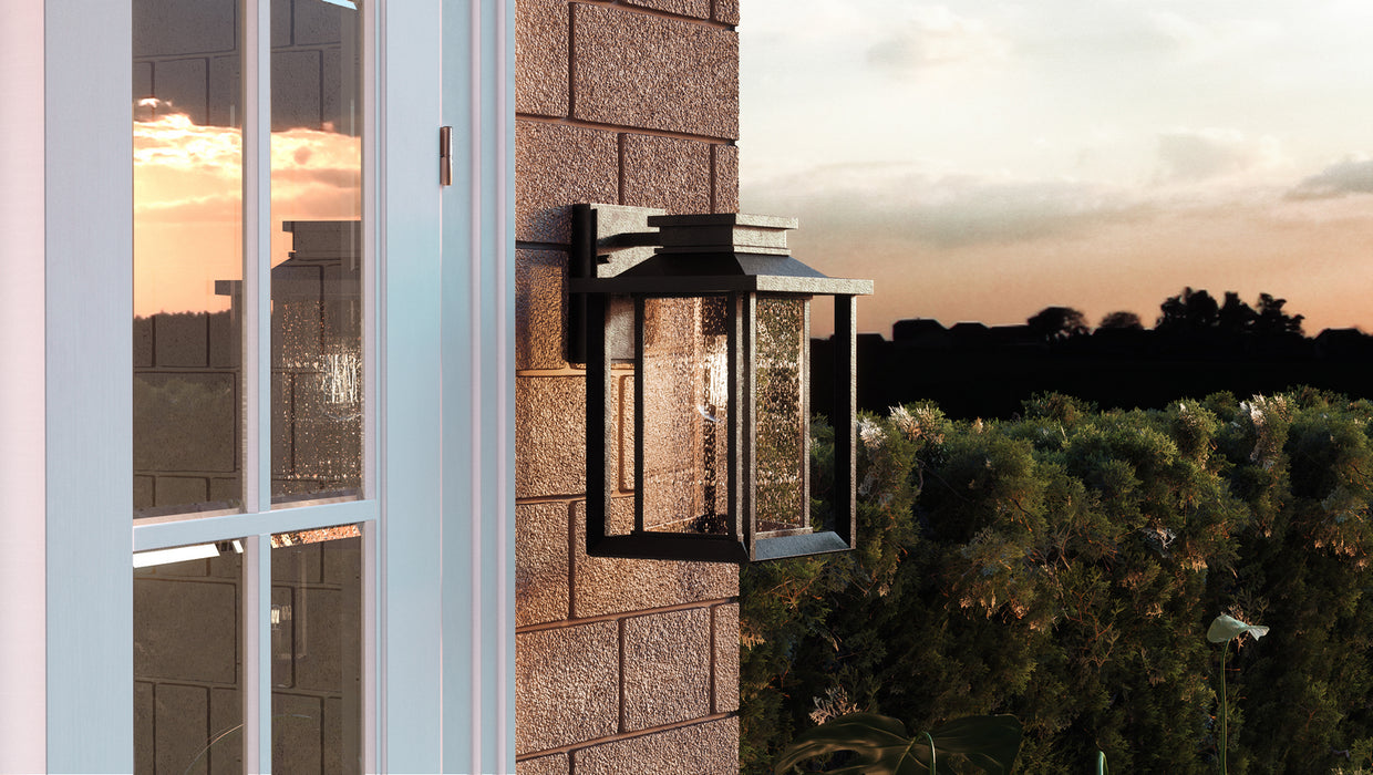 One Light Outdoor Wall Lantern from the Wakefield collection in Earth Black finish