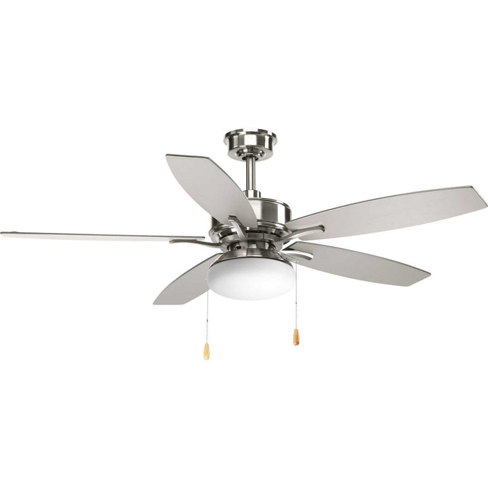 52``Ceiling Fan from the Billows collection in Brushed Nickel finish