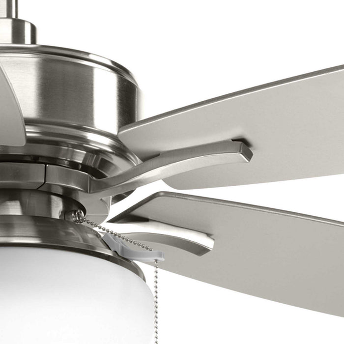 52``Ceiling Fan from the Billows collection in Brushed Nickel finish