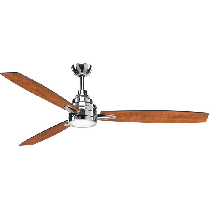 60``Ceiling Fan from the Gaze collection in Polished Chrome finish