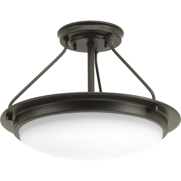 LED Semi-Flush/Convertible from the Apogee collection in Architectural Bronze finish