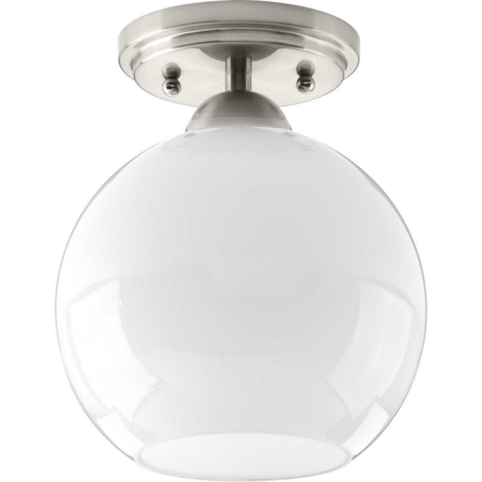 One Light Flush Mount from the Carisa collection in Brushed Nickel finish
