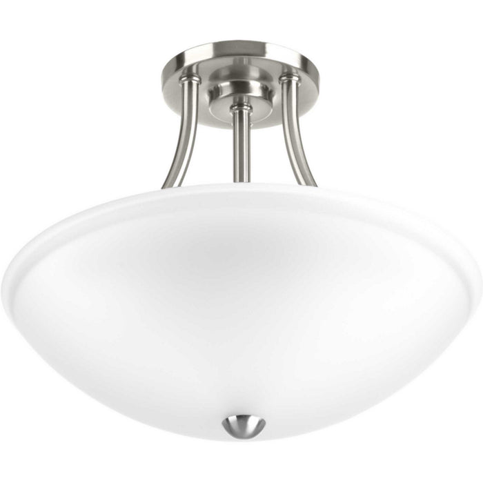 LED Semi-Flush/Convertible from the Gather collection in Brushed Nickel finish