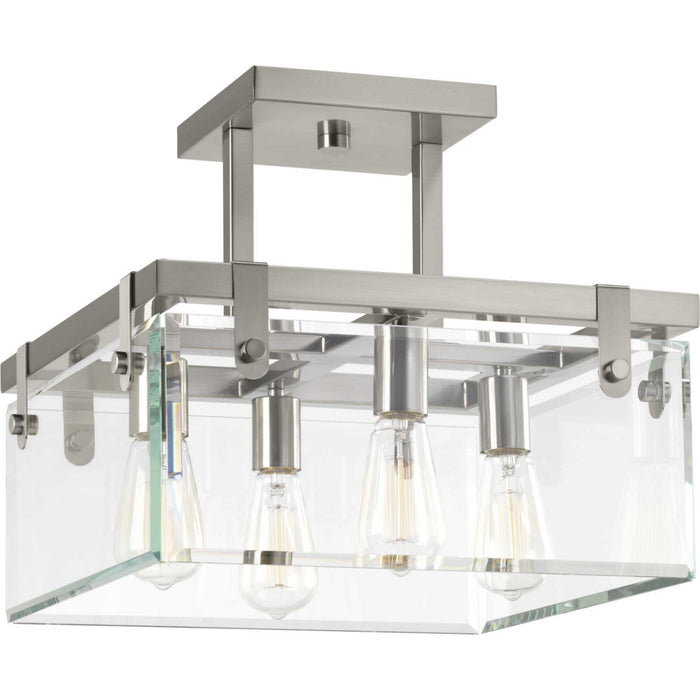 Four Light Semi-Flush/Convertible from the Glayse collection in Brushed Nickel finish