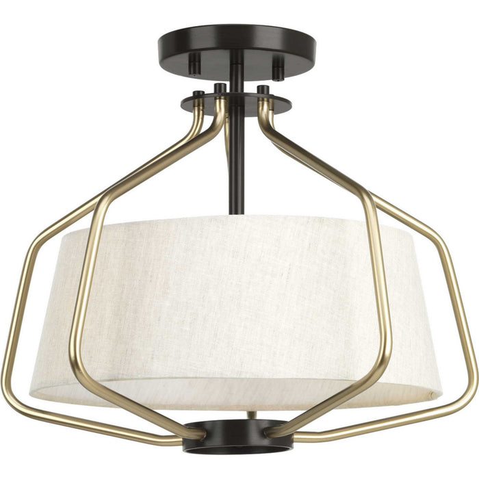 Two Light Semi-Flush Convertible from the Hangar collection in Antique Bronze finish