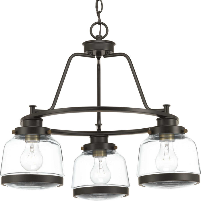 Three Light Chandelier from the Judson collection in Antique Bronze finish