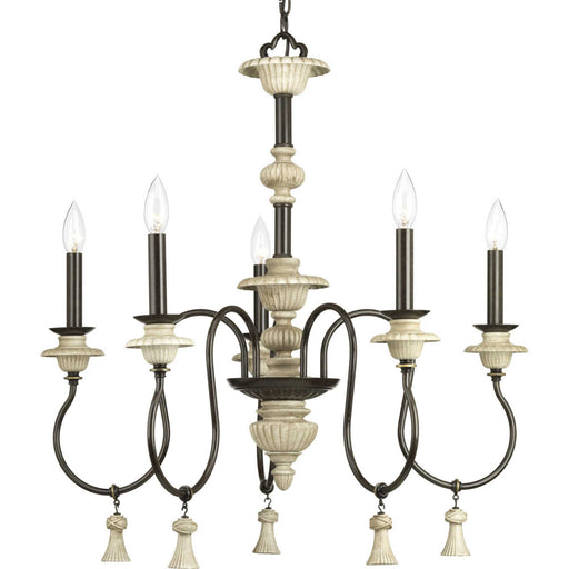 Progress Lighting - P400068-077 - Five Light Chandelier - Bergamo - Forged Bronze