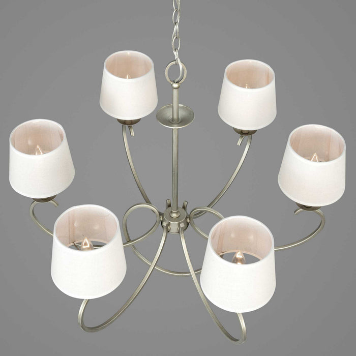 Six Light Chandelier from the Savor collection in Silver Ridge finish
