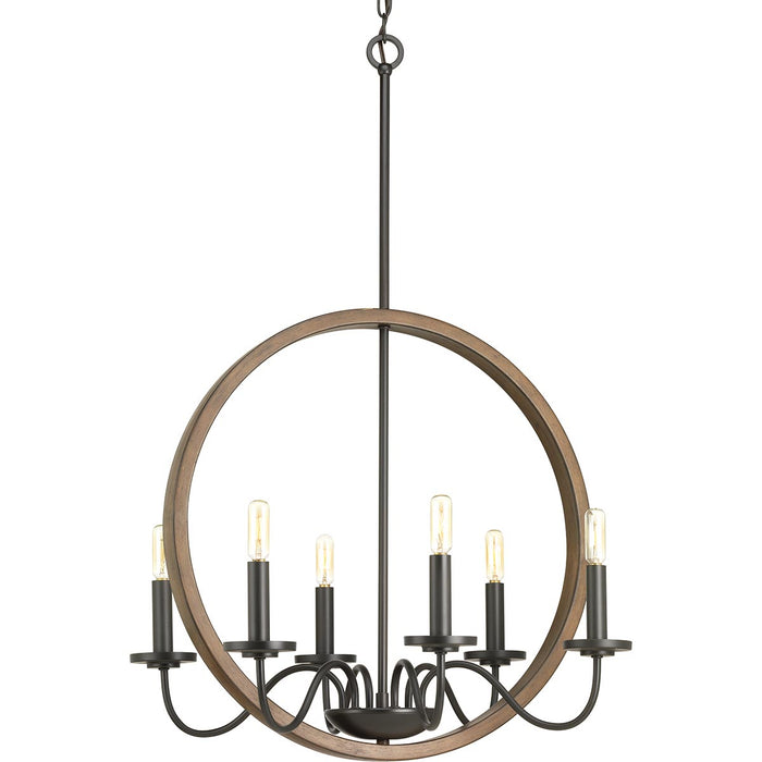 Six Light Chandelier from the Fontayne collection in Antique Bronze finish