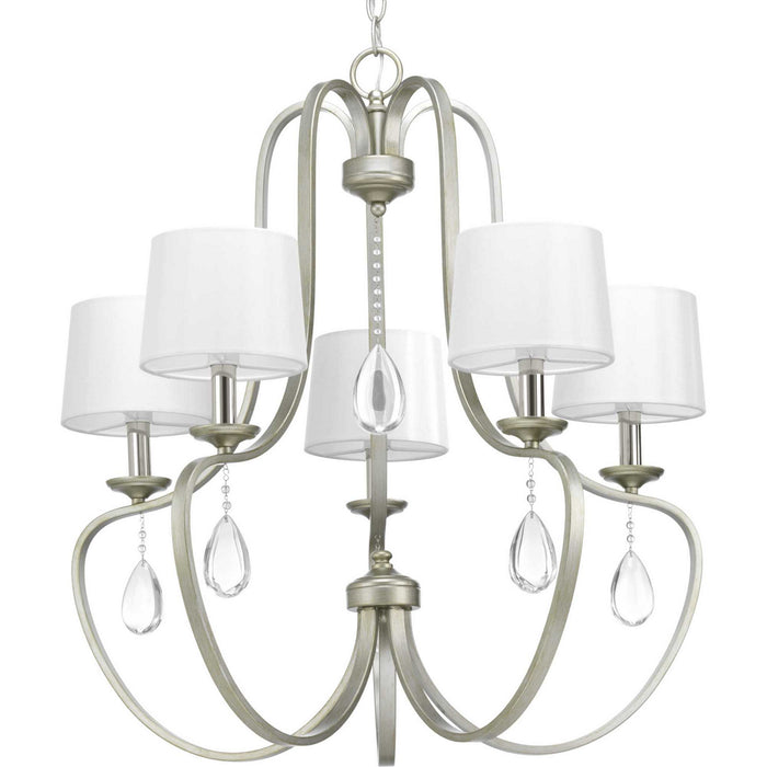 Five Light Chandelier from the Anjoux collection in Silver Ridge finish