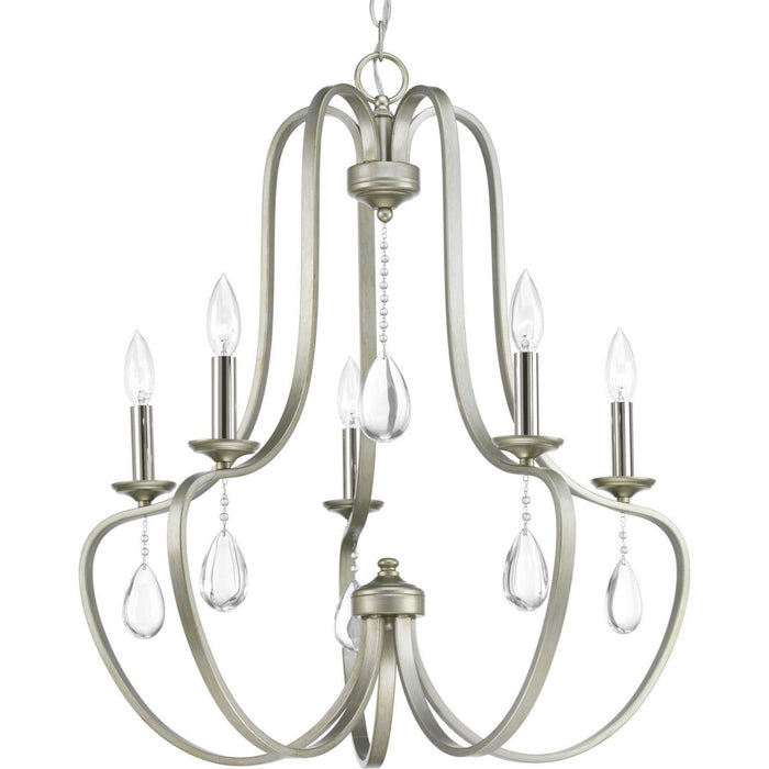 Progress Lighting - P400087-134 - Five Light Chandelier - Anjoux - Silver Ridge