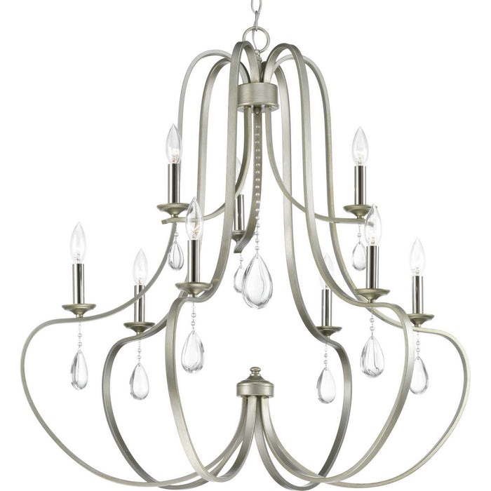 Progress Lighting - P400088-134 - Nine Light Chandelier - Anjoux - Silver Ridge