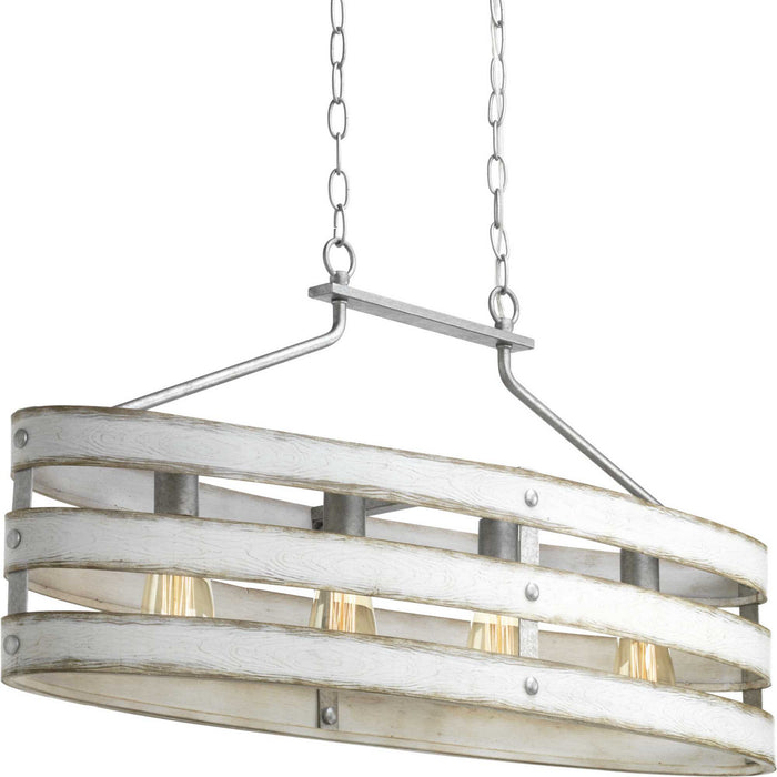 Progress Lighting - P400097-141 - Four Light Island Pendant - Gulliver - Galvanized Finish