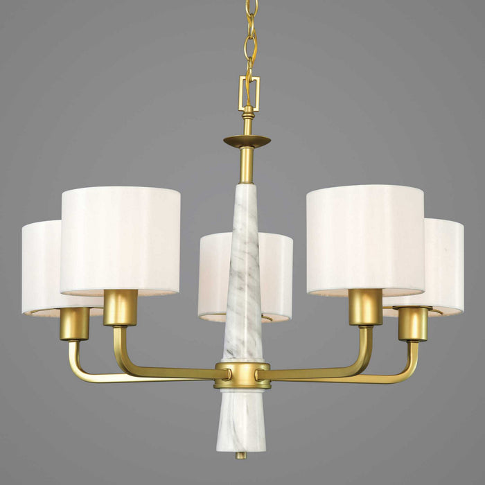 Five Light Chandelier from the Palacio collection in Vintage Gold finish