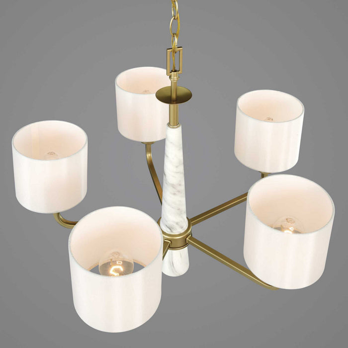 Five Light Chandelier from the Palacio collection in Vintage Gold finish