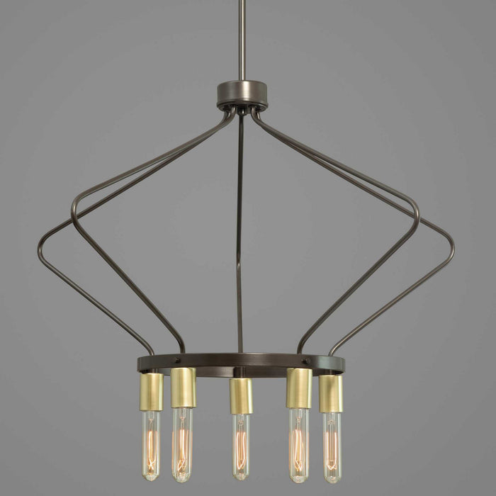 Five Light Chandelier from the Hangar collection in Antique Bronze finish