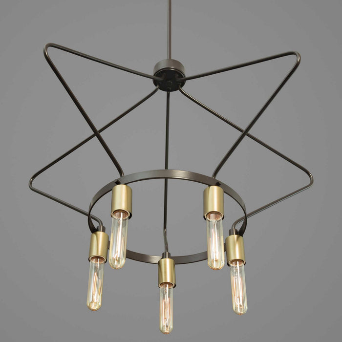 Five Light Chandelier from the Hangar collection in Antique Bronze finish