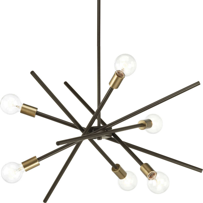 Six Light Chandelier from the Astra collection in Antique Bronze finish