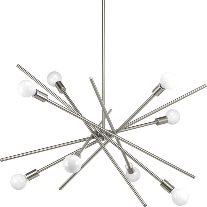 Eight Light Chandelier from the Astra collection in Brushed Nickel finish
