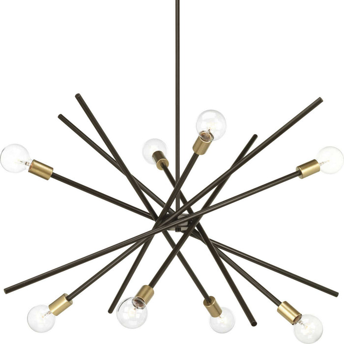 Eight Light Chandelier from the Astra collection in Antique Bronze finish