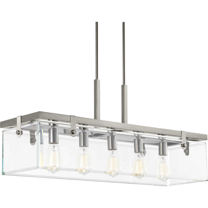 Progress Lighting - P400116-009 - Five Light Island Pendant - Glayse - Brushed Nickel