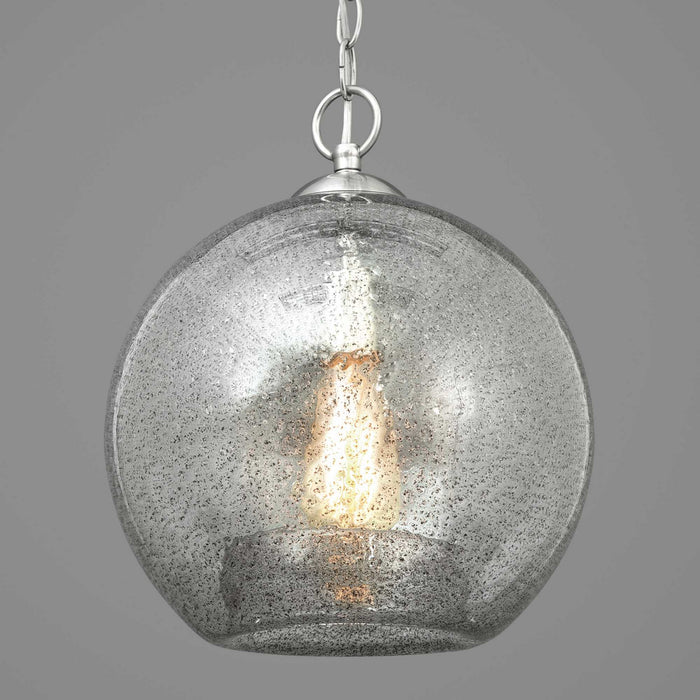 One Light Pendant from the Malbec collection in Brushed Nickel finish