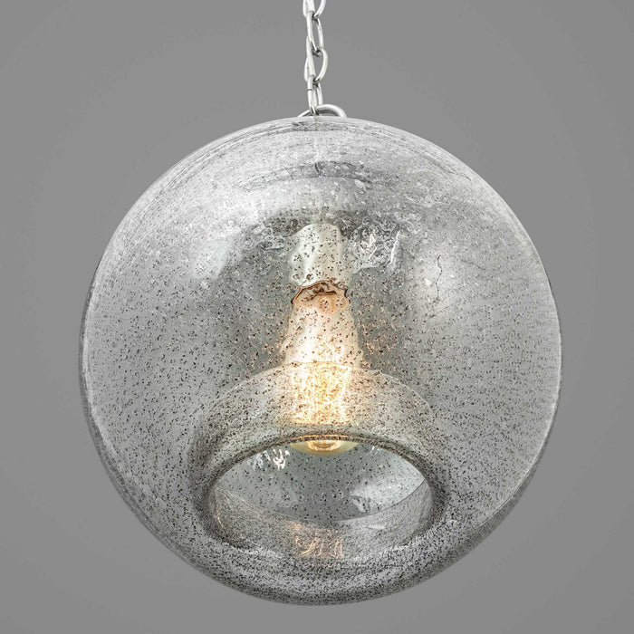 One Light Pendant from the Malbec collection in Brushed Nickel finish