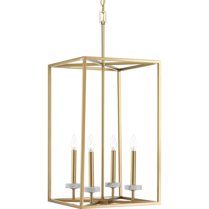 Four Light Pendant from the Palacio collection in Vintage Gold finish