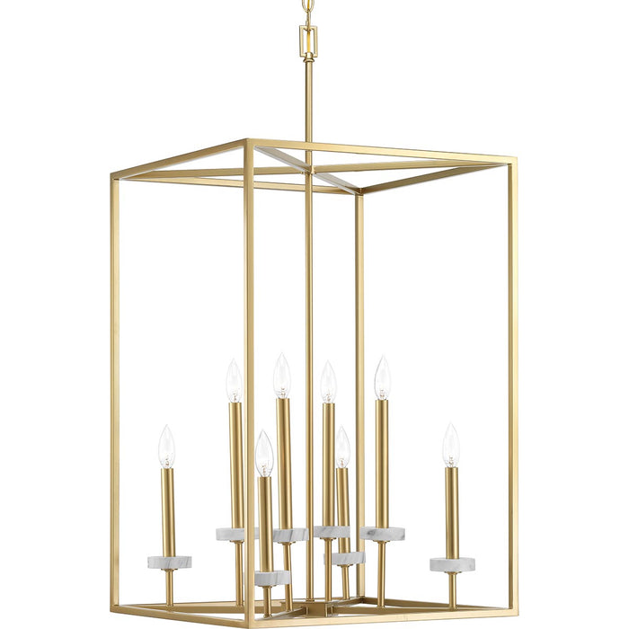 Eight Light Pendant from the Palacio collection in Vintage Gold finish