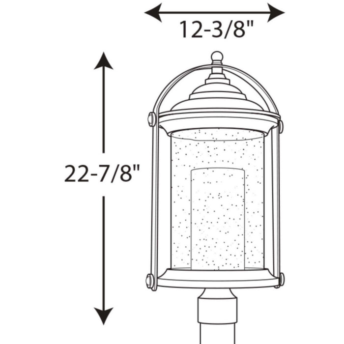 One Light Post Lantern from the Whitacre collection in Antique Bronze finish