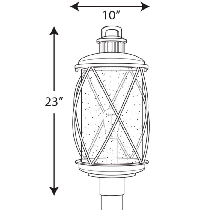 One Light Post Lantern from the Hollingsworth collection in Black finish