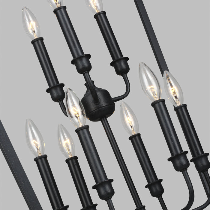 Nine Light Chandelier from the Yarmouth collection in Antique Forged Iron finish