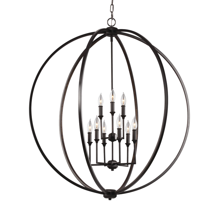 Nine Light Chandelier from the Corinne collection in Oil Rubbed Bronze finish