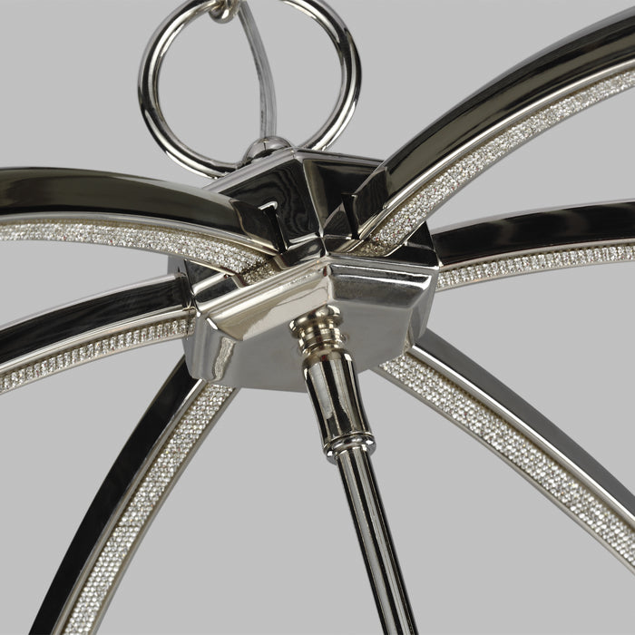 Nine Light Chandelier from the Corinne collection in Polished Nickel finish